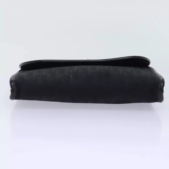 Christian Dior Trotter Canvas Chain Shoulder Bag Gold Black Auth - Picture 12 of 14